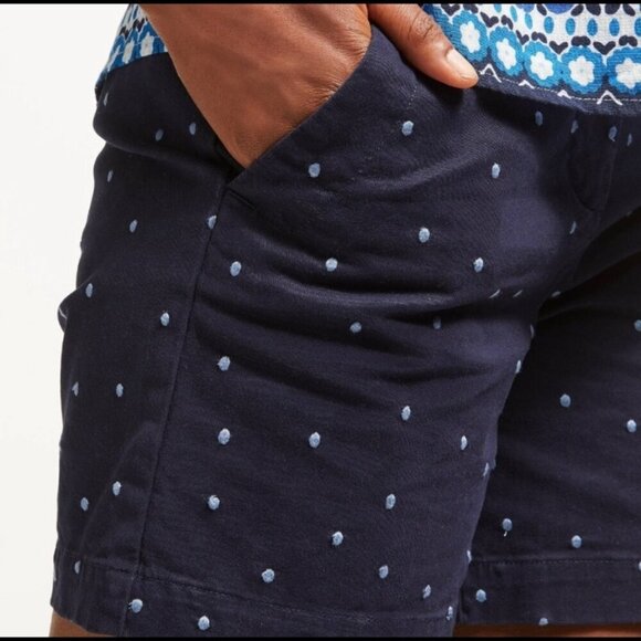 Boden Rachel Navy Polka Dot Chino Shorts - Size 14 - Picture 3 of 11